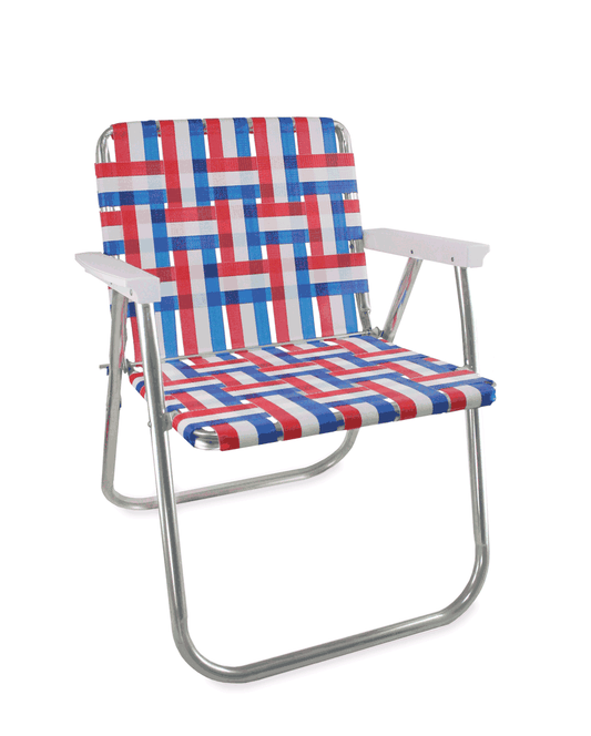 Lawn Chair USA - Old Glory Picnic Chair with White Arms: Picnic