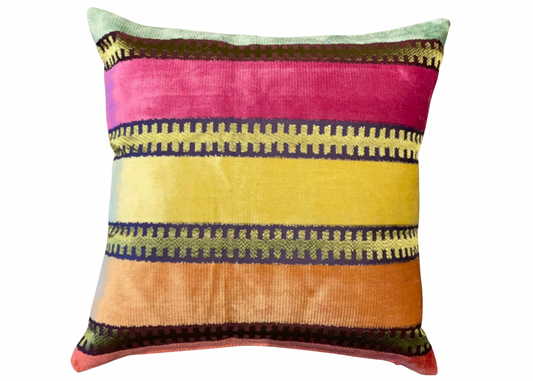 Multi Colored Striped Pillow Cover