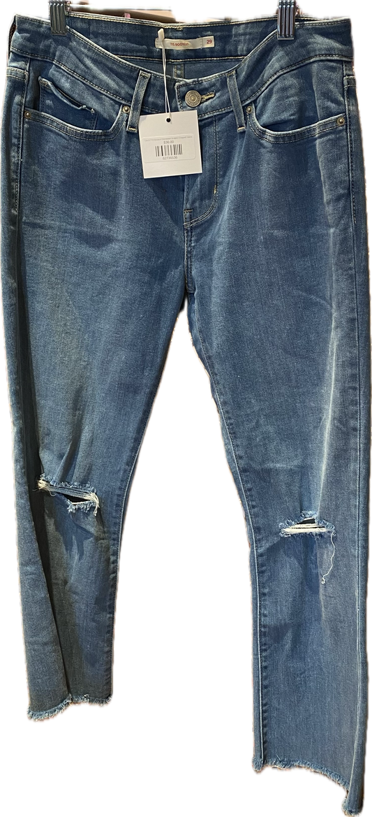 Levi's 715 Bootcut Distressed (knees) Cropped Jeans