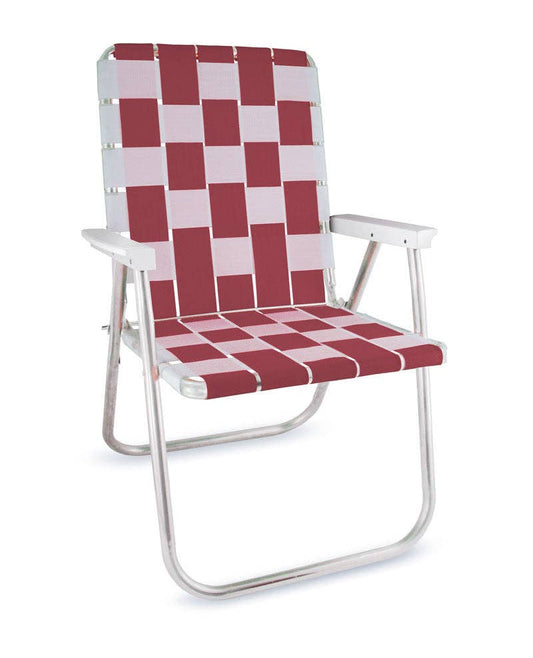 Lawn Chair USA - Burgundy & White Classic Chair: Classic