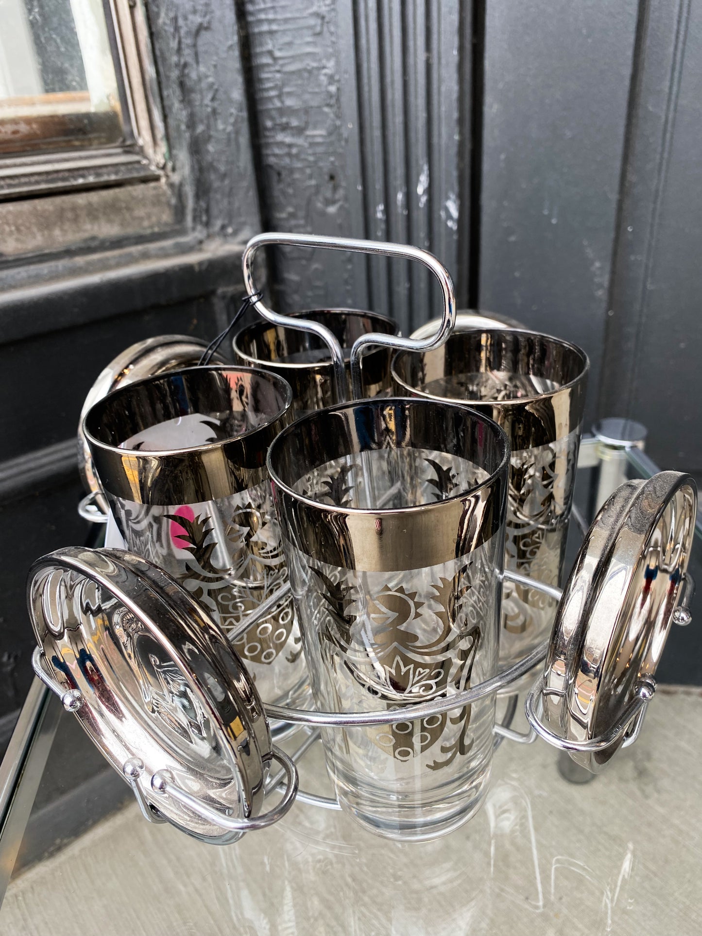 Queen's Lusterware Barware Set with Caddy
