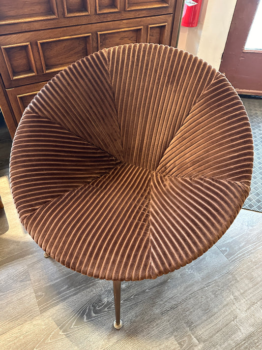 Brown Courderoy Swivel  Chair