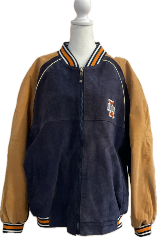 Vintage University of Illinois Leather Bomber Jacket
