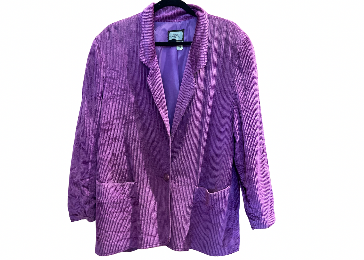 1980s Purple Corduroy Blazer Jacket Deep Pockets
