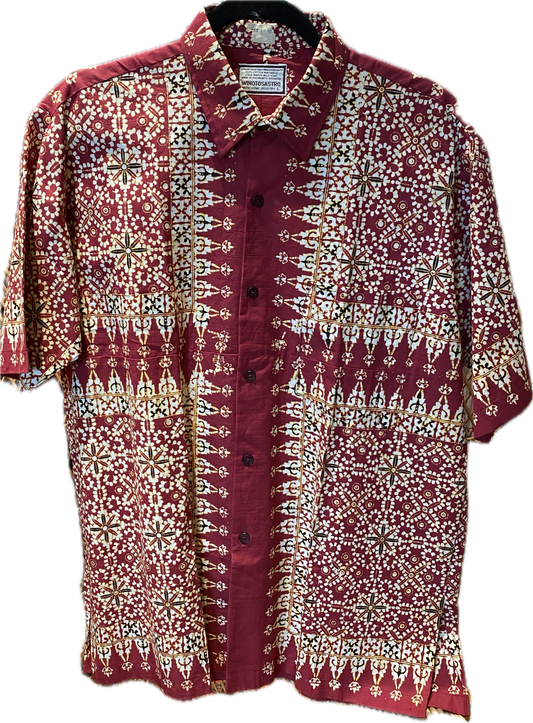 1950s Men's Shirt in Batik L