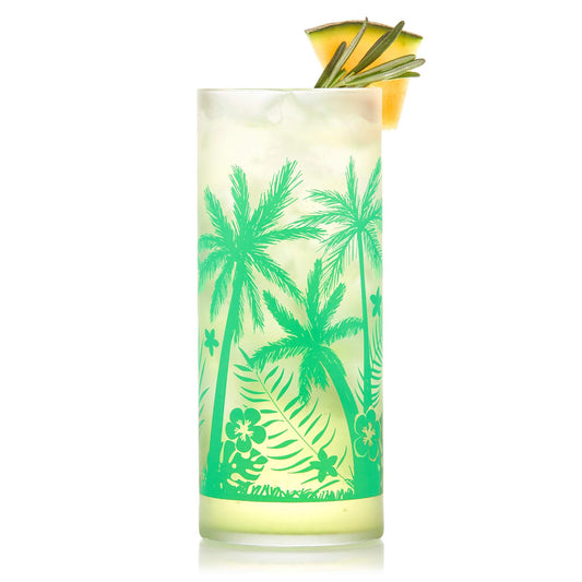 Libbey Vintage Palm Trees Cooler Glasses, 16-ounce, Set of 4