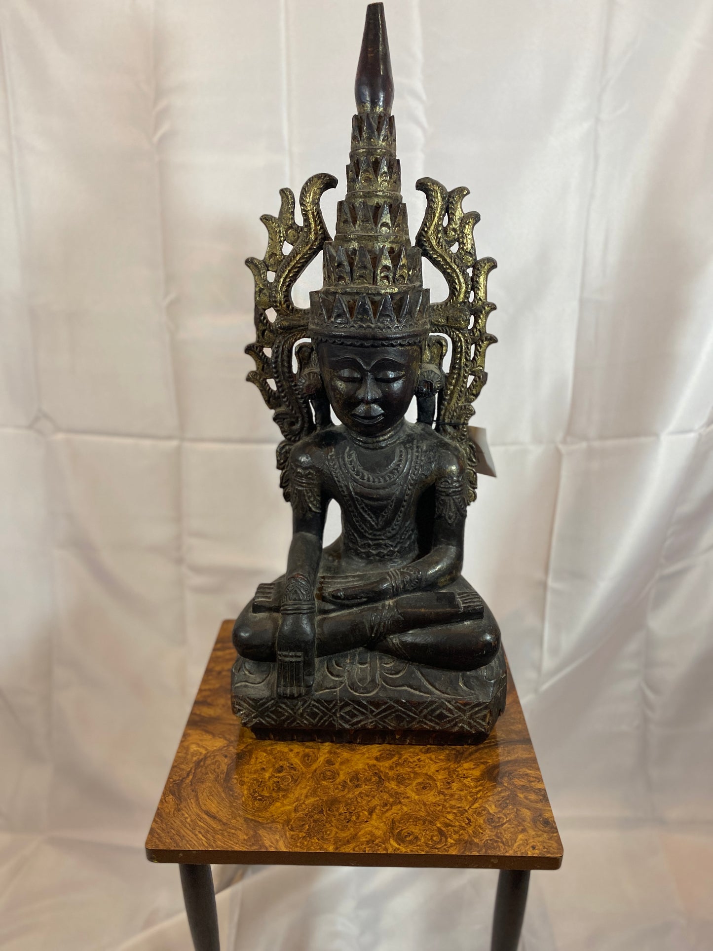Vintage Wooden Seated Buddha