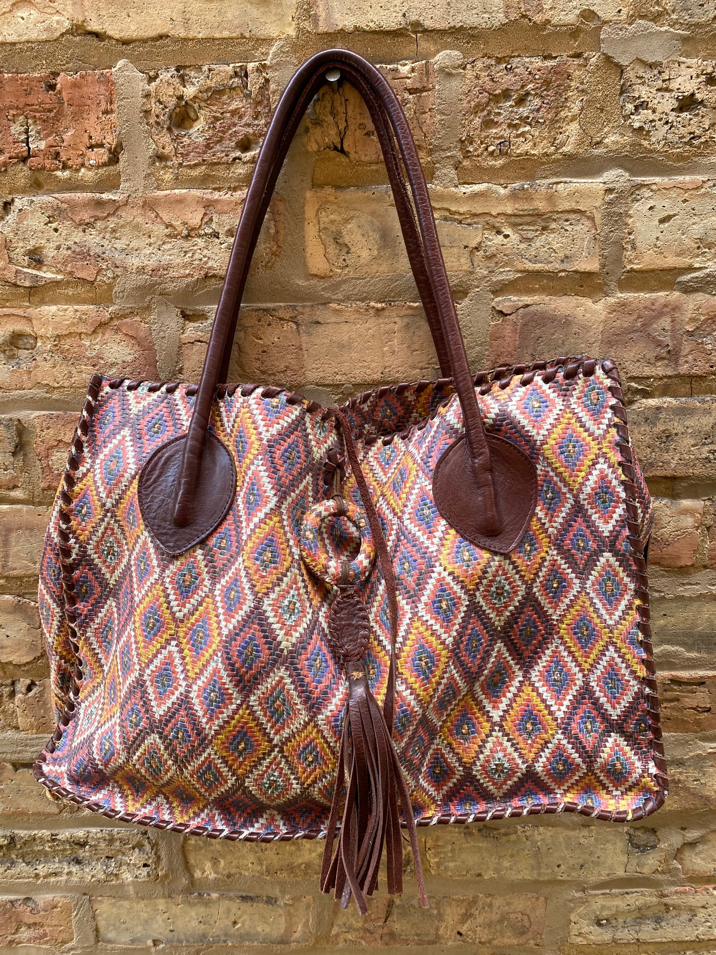 Carla  Mancini Woven Multi-Colored Handbag
