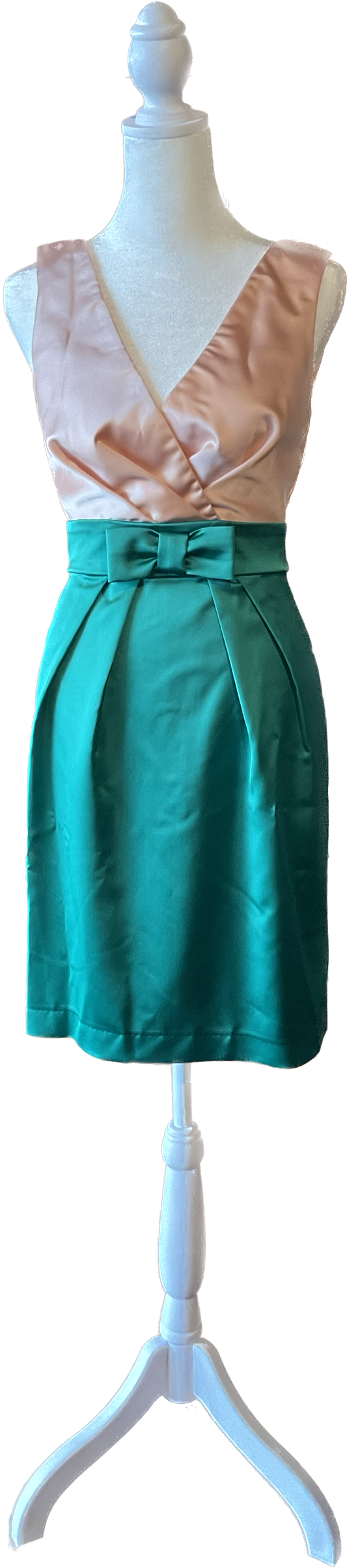 Nadine Pink and Emerald Retro 60s Bow Dress
