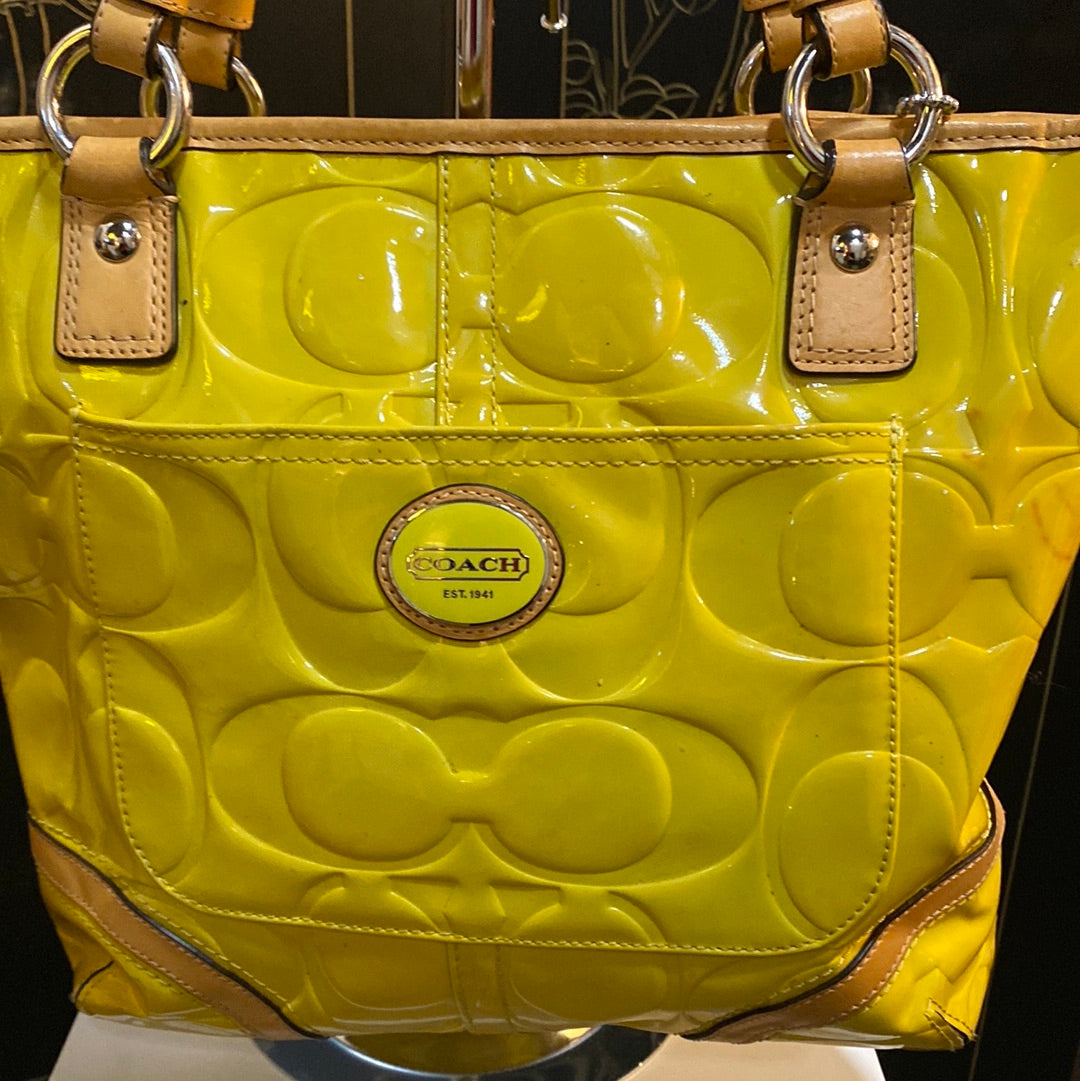 Y2K  Patent Yellow Coach Bag