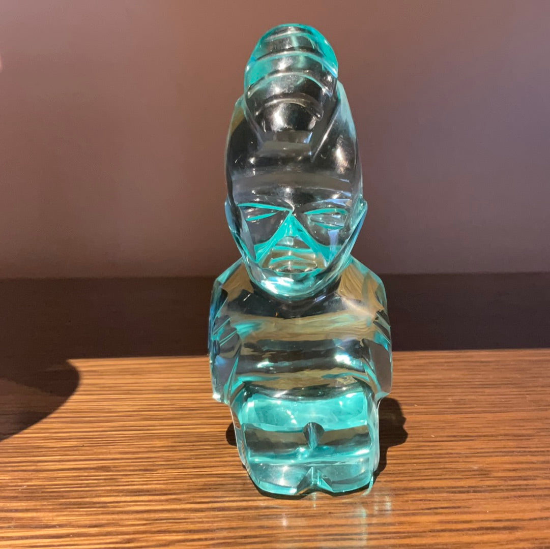 Blue Mayan Glass Figurine
