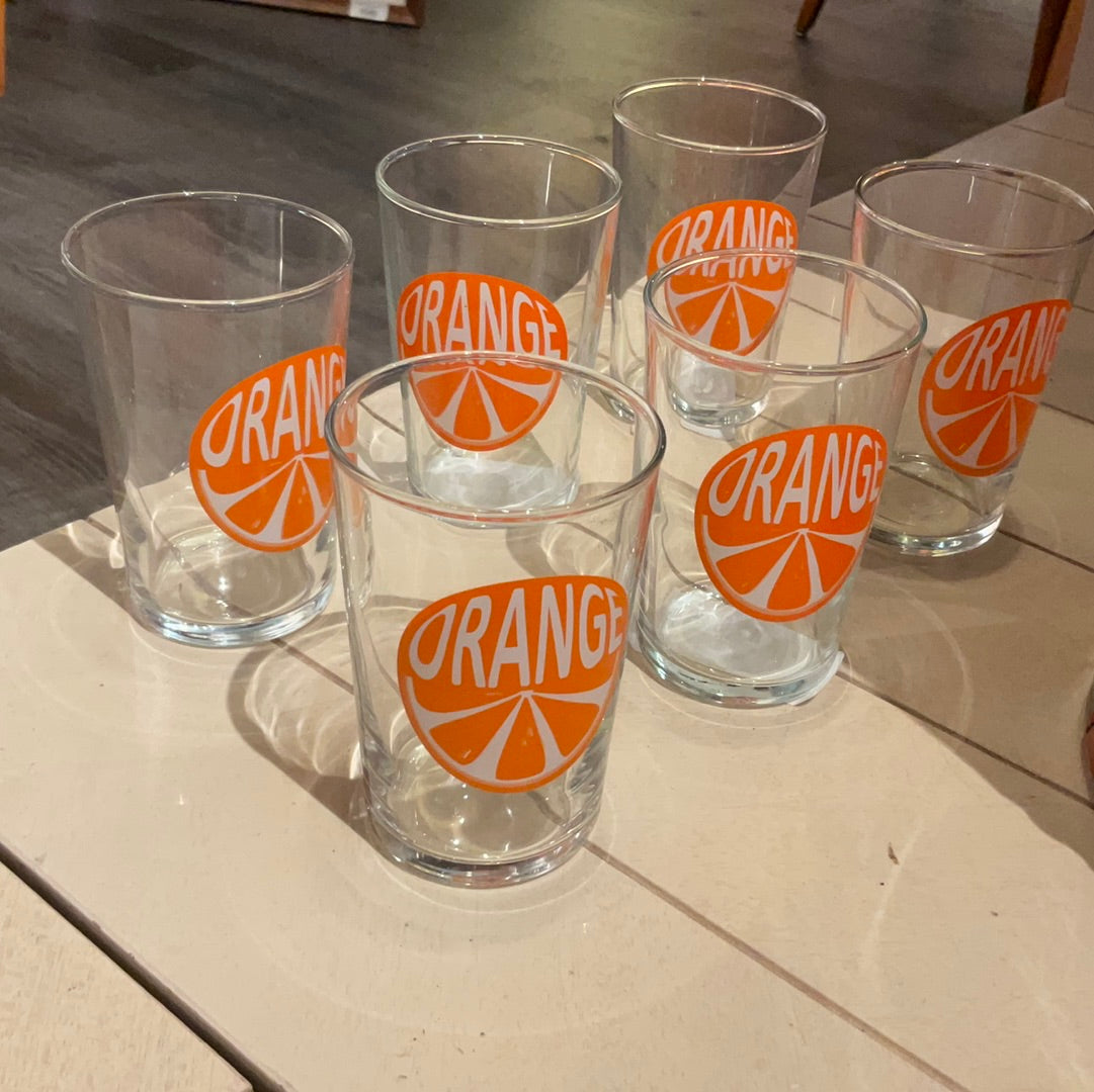 Set of (6) Orange Glasses