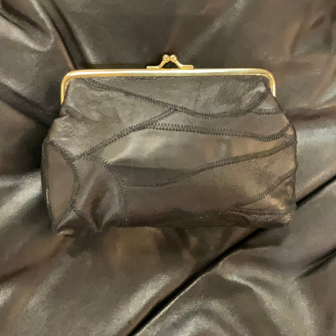 Vintage Black Clutch with Gold Clasp