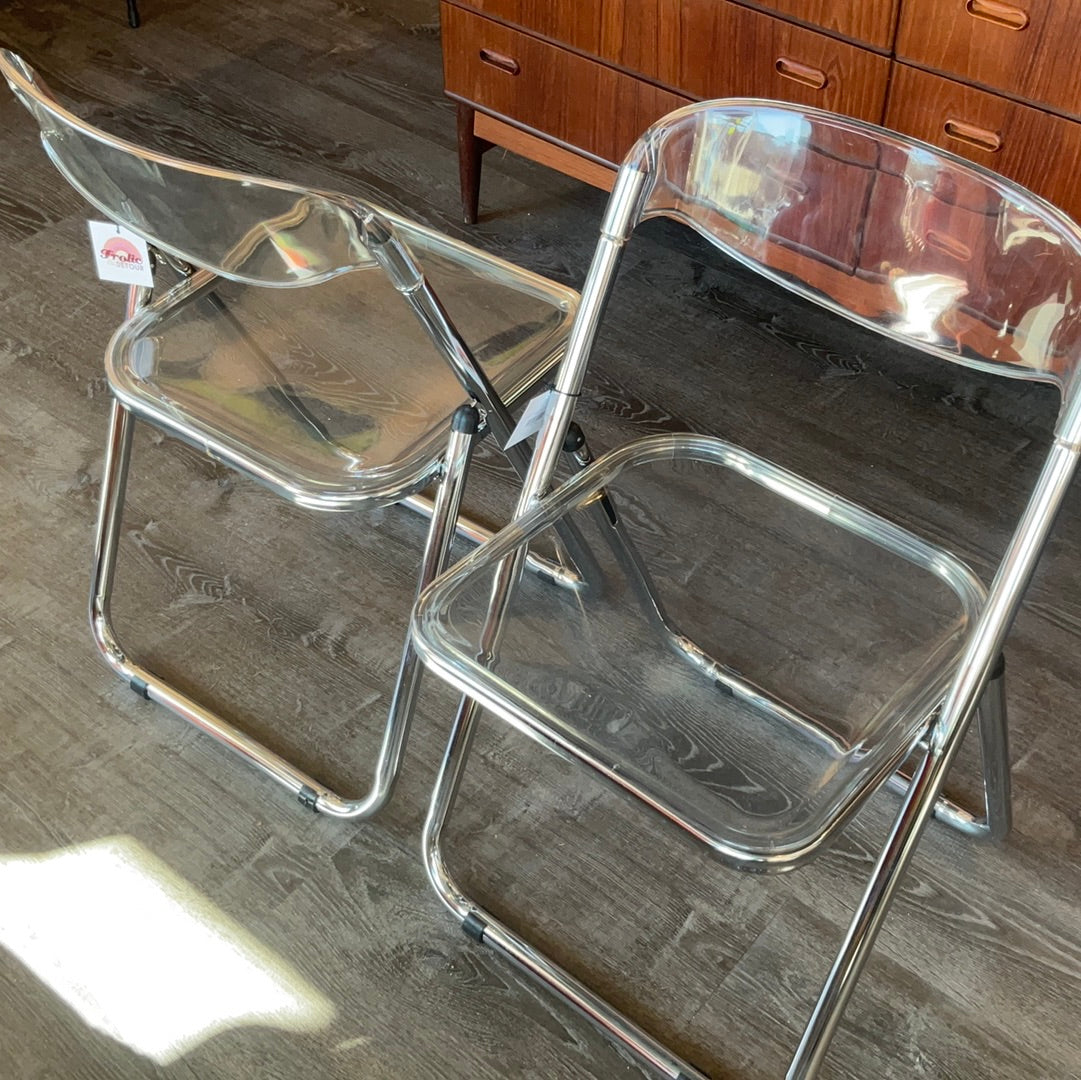 Vintage Italian Lucite Folding Chairs