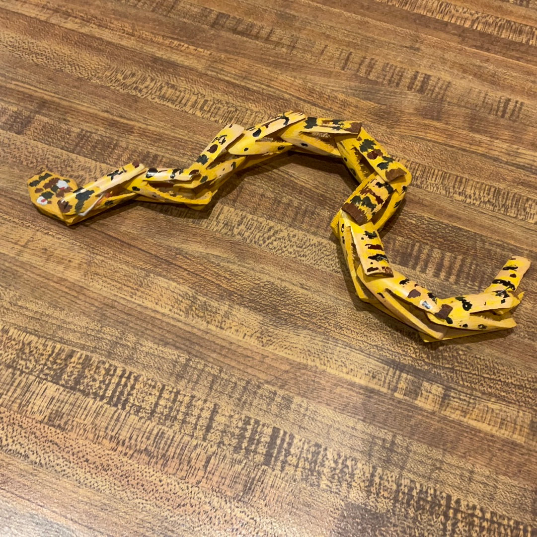 Vintage Yellow Wood Snake