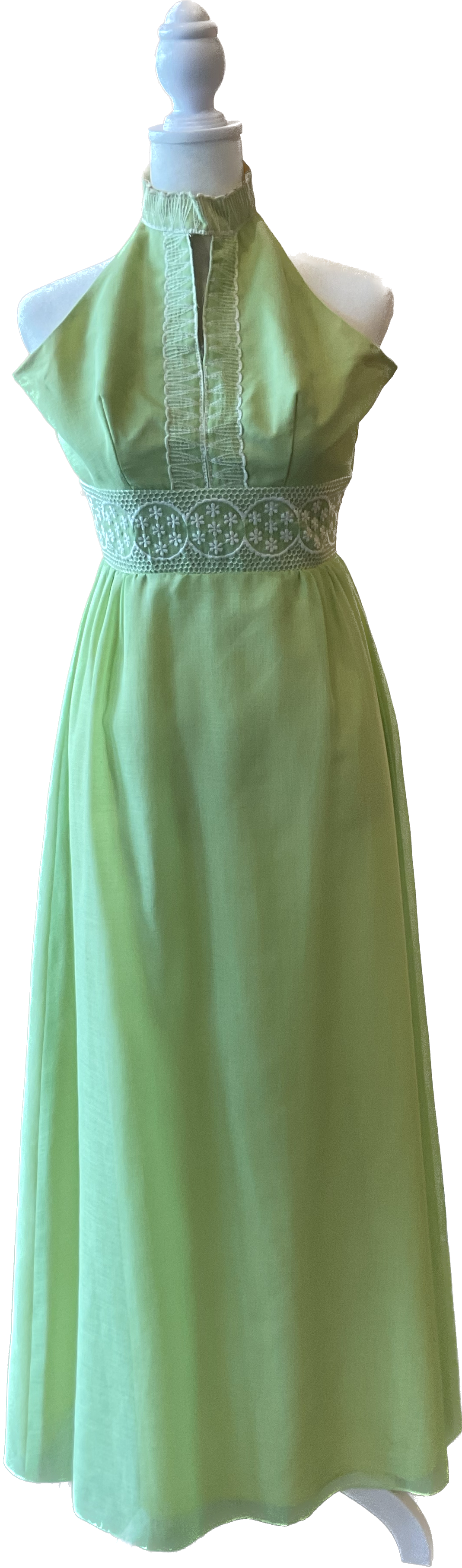 Vintage 60s/70s Lime Green Halter Dress